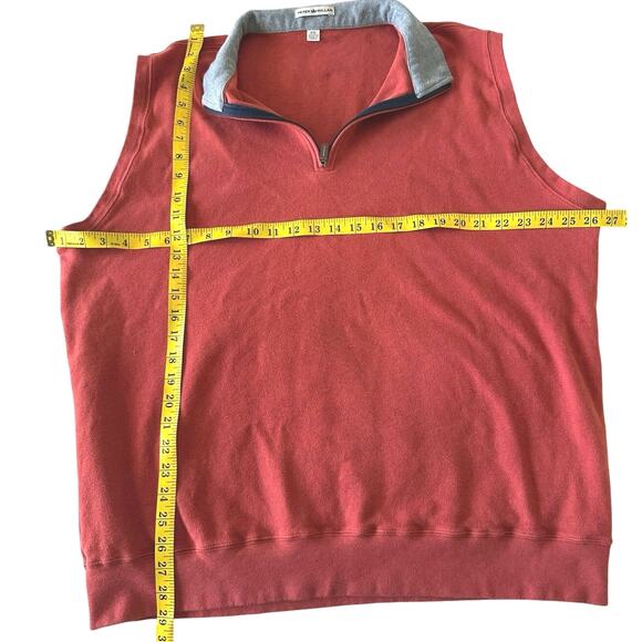 Peter Millar - Men’s 100% Cotton Quarter Zip Vest - Orange - XXL - Picture 7 of 7